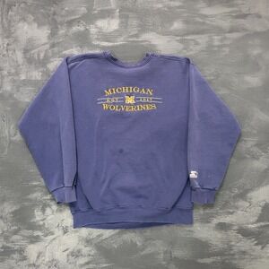 Vintage Michigan Wolverines sweatshirt mens Large purple 1990s Starter USA UNI